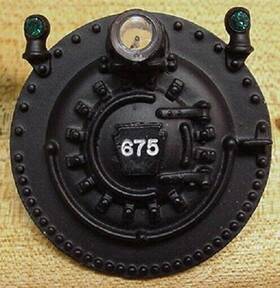 675-14 Olsens Toy Train Parts Lionel Postwar Boiler Front Heat Stamped 675 In White