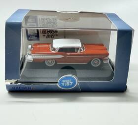 Oxford 055530121232 Diecast 1958 Edsel Citation Ember Red And Frost White Car Ho Scale 1/87