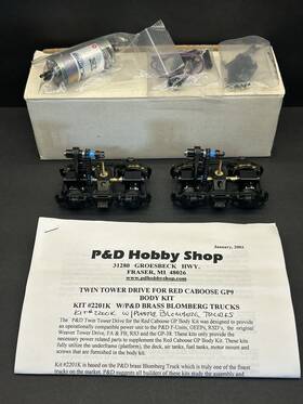 2201k P&d Hobby Shop Gp9 Repower Kit With Brass Trucks Twin Tower Drive For Red Caboose
