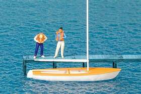 10678 Preiser Ho Sailors Putting On Life Jackets Figures With Sailing Boat