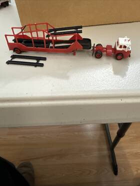 T-6021 Revell Ho Scale Ford Inch C Tractor With Auto Transport Trailer Built Needs Rehab