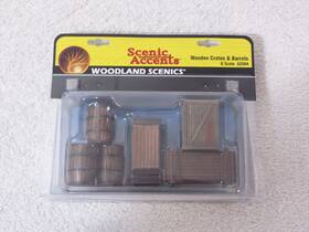 A2564 Scenic Accents Woodland Scenics Wooden Crates And Barrels - G Scale