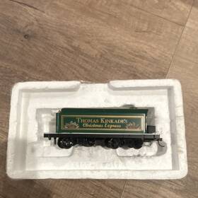 K770508 Thomas Kinkade Christmas Express Model Railroad Tender Car Green Black Gold