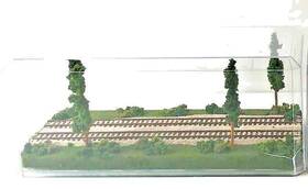 Vzw-hon3-18 Vikingzworks Handmade Vzw-hon3-18- Hon3 Scale 16 Inch Single Track- Narrow Gauge- Summer Scene Display Case- For