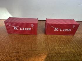 Walthers 616374017485 Two 2 Ho Scale K Line 20ft Shipping Containers