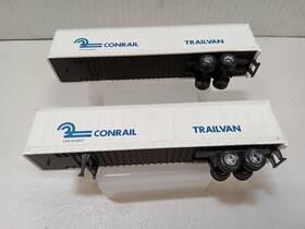 949-2504 Walthers Scenemaster 40ft Conrail Trainvan Trailers 2x Lot
