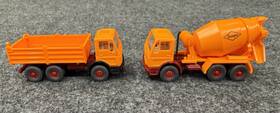 3-axle Wiking 068204 Ho 1/87 Scale Readymix Cement Mixer Truck In Orange Dump Exc