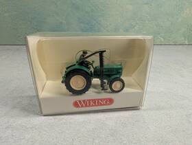 8840230 Wiking Used Ho Scale Man 4r3 Vintage Green Tractor With Cutter Read