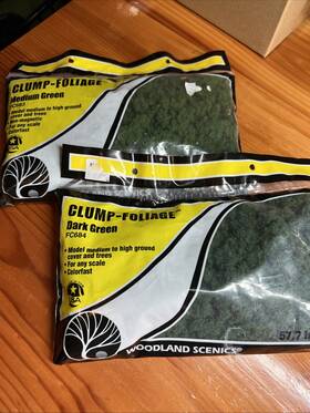 Wdf684 Woodland Scenics Clump Foliage Medium And Dark Green F683 F684 Used Sealed