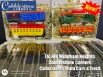 (4) Nib Windham Heights Cobblestone Corners Collectibles Train Cars &track. Fixed Price $19.99.