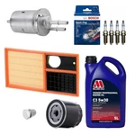 5L Millers Air Oil Fuel + Spark Plugs Service Kit For Vw Golf 1.4 Petrol 08-14. Fixed Price $147.76.