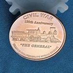 Civil War - Trains The General .999 Fine Copper Art Round 1 Oz Advp. Fixed Price $8.00.