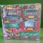 Classic Happy Holiday Express 29 Piece Christmas Train Set Red Green Gold Gift. Fixed Price $55.00.