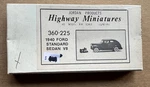 Jordan Products 360-225 Ho Scale Highway Miniatures 1940 Ford Standard Sedan Kit. Fixed Price $16.00.