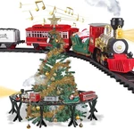 Christmas Tree Train Elevated, Floating Toy Steam Engine With Smoke, Li.... Fixed Price $35.00.