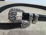Vintage Brighton Disney Mickey & Co Black Leather Belt Train Buckle Sz 3003M. Fixed Price $29.99.