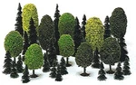 Busch Mixed Forest Trees PKG(35) 10 Deciduous: 1-31/32 To 3-15/16IN; 25 Pin 6490. Fixed Price $62.98.