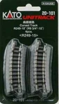 Kato Unitrack Curved 9.75'' Radius 15-DEGREE Scale Nickel Silver. Fixed Price $8.15.