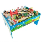 Kids Toys Play 75 Pc Train Set Wooden Table 32 X 23 15 Roads Scene Toddlers. Fixed Price $114.99.