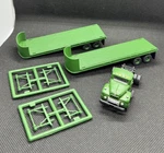 Classic Metal Works Ih R-190 Truck And 32' Flatbed Trailers 1:87 Ho Green. Fixed Price $20.00.