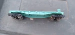 Lionel Postwar O27 Gauge 6502-50 Rare Teal Aqua Uncataloged Flat Car. Fixed Price $29.99.