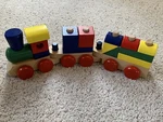 Melissa & Doug Stacking Train - Classic Wooden Toddler Toy (18 Pcs). Fixed Price $21.00.