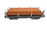 Mth Standard Gauge Tinplate Black 511 Flat Car W/ Wood Load 10-1117. Fixed Price $114.99.
