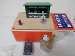 Lionel 6-2308. Animated Newsstand W/ Box. New. Scarce Green Roof. Fixed Price $65.00.