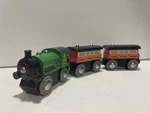 Hape Wooden Railway E3719 Steam Era Passenger Train Piece Set. Fixed Price $12.50.