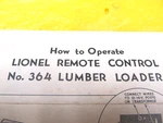 Lionel Postwar 364-85 10-48 Lumber Loader Original Instructions. Fixed Price $12.00.