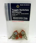 Miniatronics #36-230-04 Toggle Switches Miniature 5 Amp Spdt Center Off 4-PCS. Fixed Price $16.00.