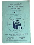 Postwar Lionel Type "trainmaster" Transformer Orig. Inst. Sheet 9/46 Free S&h. Fixed Price $17.99.