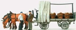 Preiser 30449 Platform Wagon With Vegetable Load, Horses & Figures. Fixed Price $46.49.