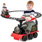 6V Electric Kids Ride On Train Motorized Toy W/ Track & Wheels Black. Fixed Price $94.99.