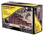 Scale Woodland Scenics C1160 Timber Retaining Wall (6) Pcs. Fixed Price $12.74.