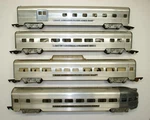Set Of 4 American Flyer Streamline Aluminum Passenger Cars Lot 5-P36. Fixed Price $189.99.