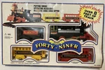Forty-niner Train Set Locomotive Cars, Track, Battery Operated #60123. Fixed Price $15.00.