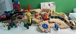 Wooden Railway Set 140+PCS Brio Compatible Track & Trains Melissa Doug. Fixed Price $150.00.