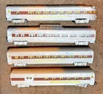American Flyer Brown Stripe 960, 961, 962,963 Pass. Coach Set C7+/OB'S ...1995. Fixed Price $359.98.