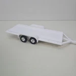 Ertl Collectibles F998VP White Flatbed Trailer Tandem Axle Chrome Wheels Open Bo. Fixed Price $35.00.