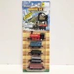 Soma International Die Cast Train Set Motorized Pull & Go W/ Red Engine 2010 Nib. Fixed Price $14.95.