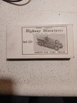 Jordan Products Highway Miniatures 360-221 Ahrens-fox Fire Truck Ho. Fixed Price $12.00.