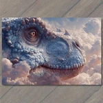 Postcard Realistic Dinosaur Close Up Prehistoric Creature Sky Clouds Surreal. Fixed Price $6.65.