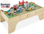 Large 50IN 70-PIECE Train Table, Multipurpose Wooden Toy Activity Playset For Ch. Fixed Price $239.13.