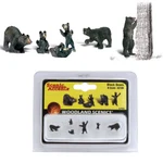 Woodland Scenics Accents A2186 Figures - Black Bears Pkg (6) Scale. Fixed Price $13.99.