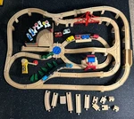 Huge Melissa & Doug Lot Wooden Railway Train Set 130+ Pieces. Fixed Price $85.00.