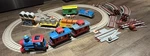 Vintage 1988 Playskool Express Train Set W/ Engine Extra Cars Track & More. Fixed Price $188.95.