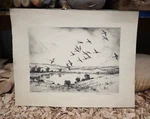 Hans Kleiber (1887-1967) Etching Mead Creek Pond. Fixed Price $185.00.