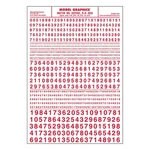 Woodland Scenics MG729 Numbers Gothic R.r. Red Decals. Fixed Price $8.77.