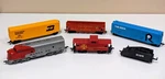 Bachmann Ho Santa Fe 307 Toy Train Red Silver Vintage Set Of 6. Fixed Price $54.50.